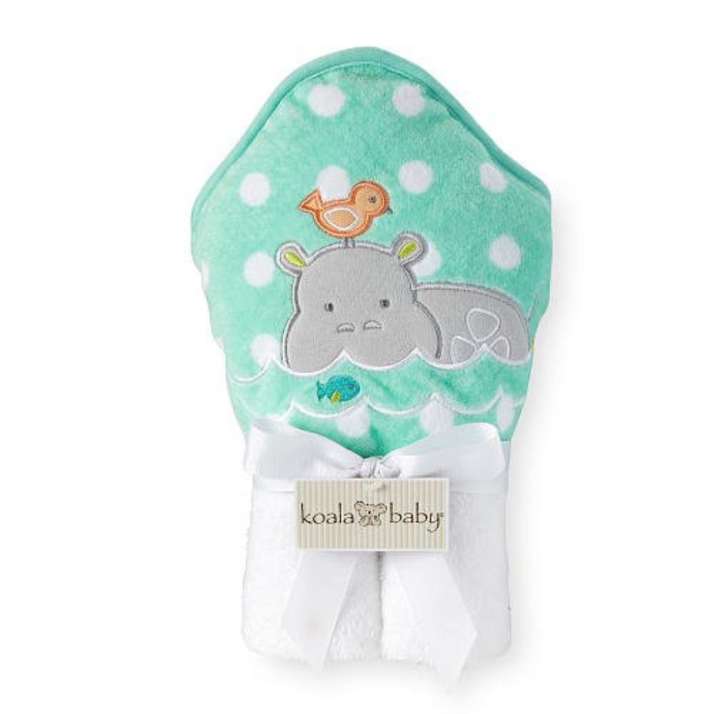 Koala Baby Hooded Towel Hippo NWT
